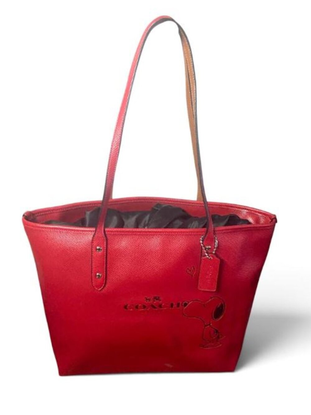 Coach x Snoopy Peanuts Bennett TOTE Purse Bag Limited Rare Red F37272